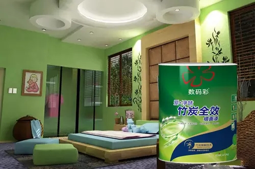 數(shù)碼彩愛+凈味竹炭全效墻面漆，自帶空氣凈化功能墻漆